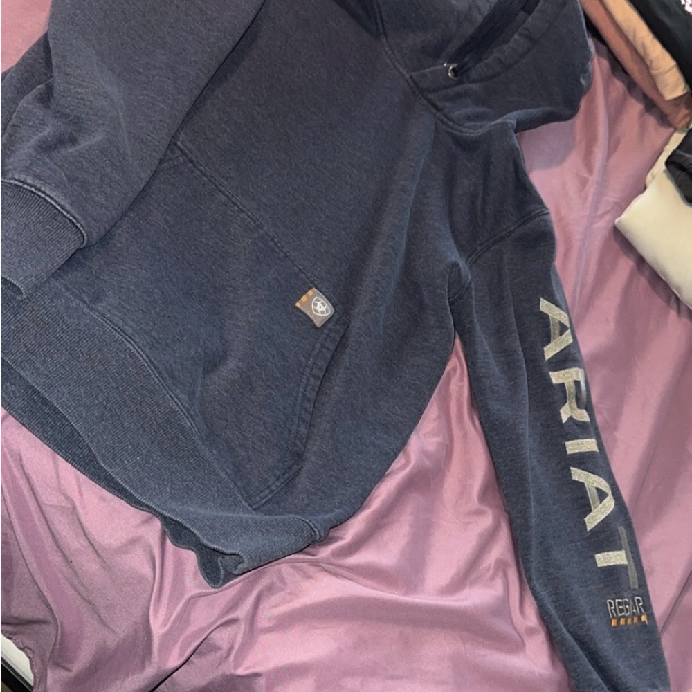 Ariat Navy Hoodie with Sleeve Branding